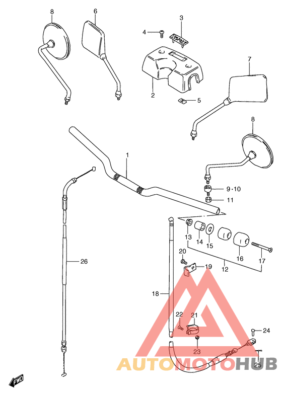 Handlebar - front cable
