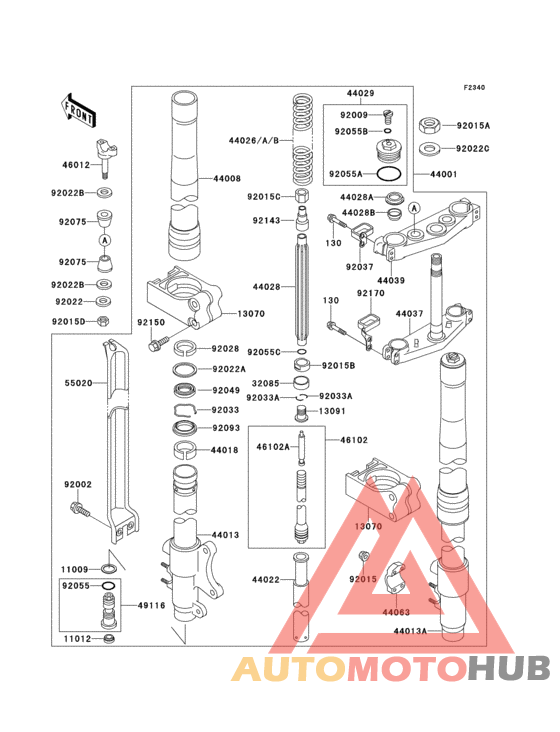 Front fork(1/2)(kx250-h1)