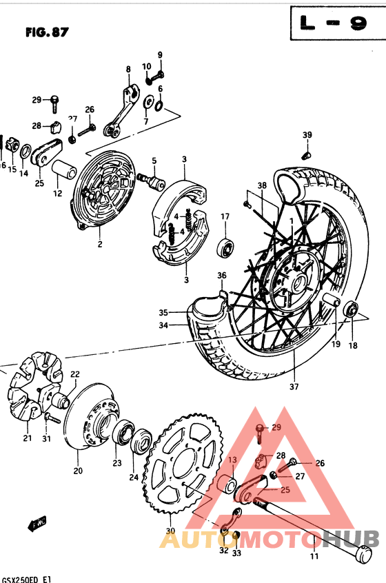 Rear wheel complete assy