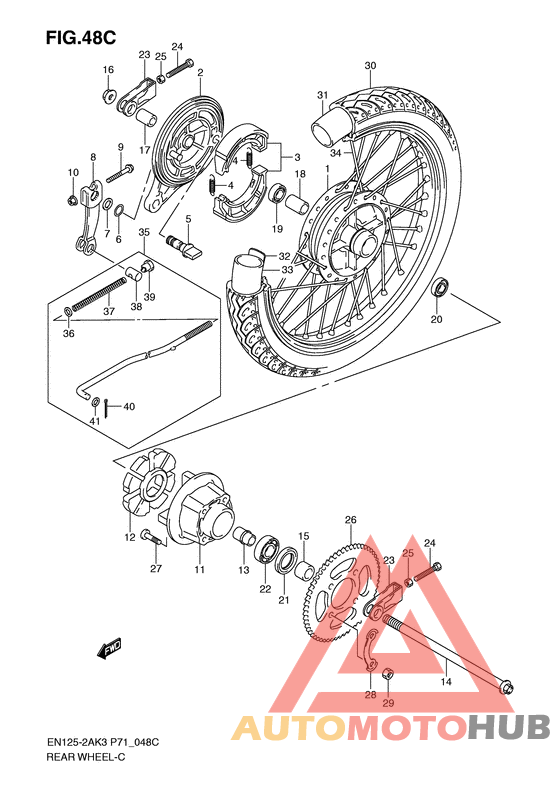 Rear wheel complete assy
