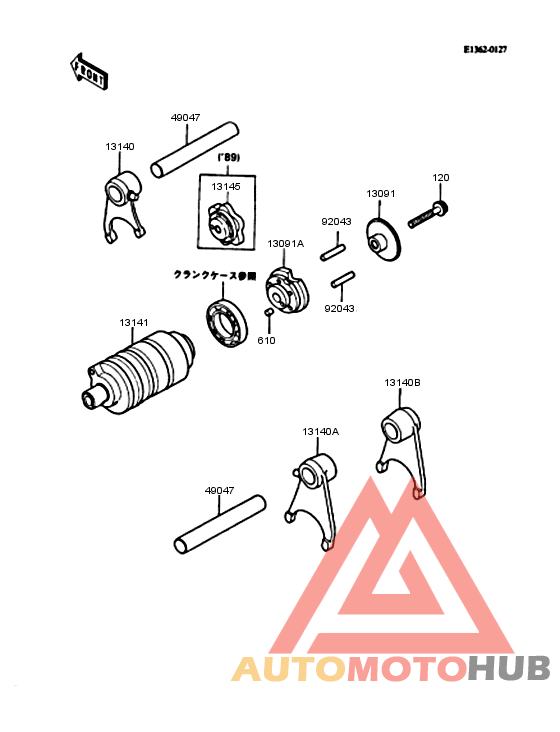 Gear change drum & forks