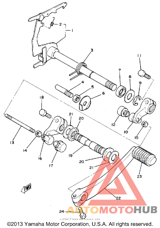Shift shaft - pedal