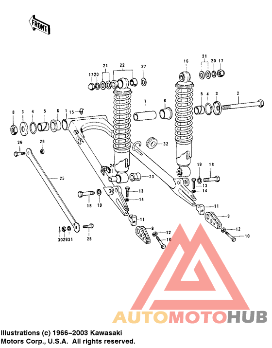 Swing arm/shock absorbers