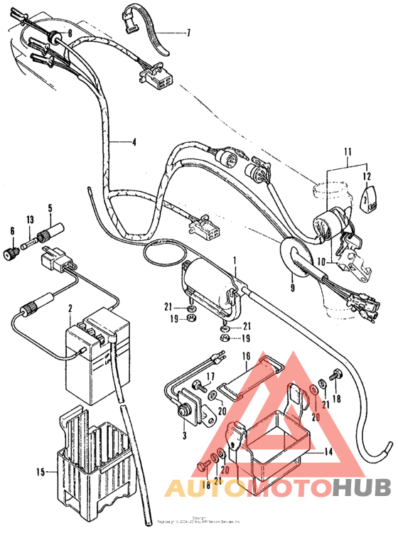 Wire harness + battery