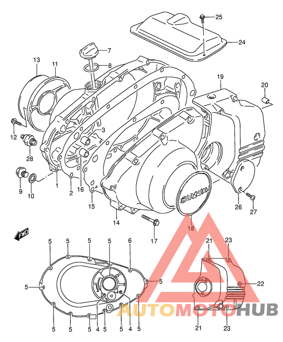 Crankcase cover ass`y  (v