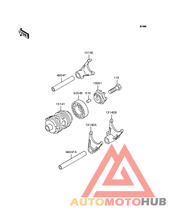 Gear change drum & forks