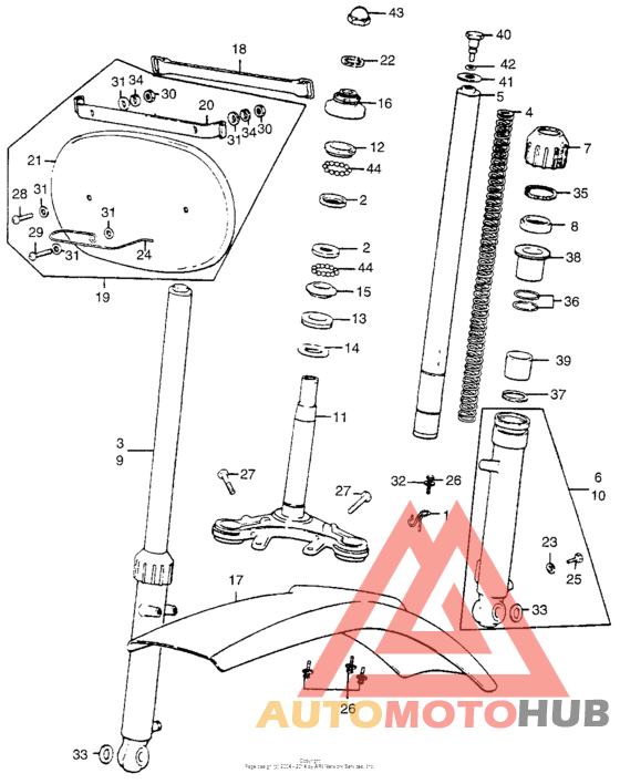Front fender + front shock absorber