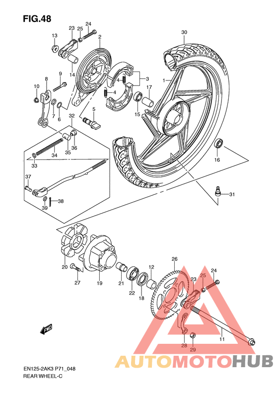Rear wheel complete assy