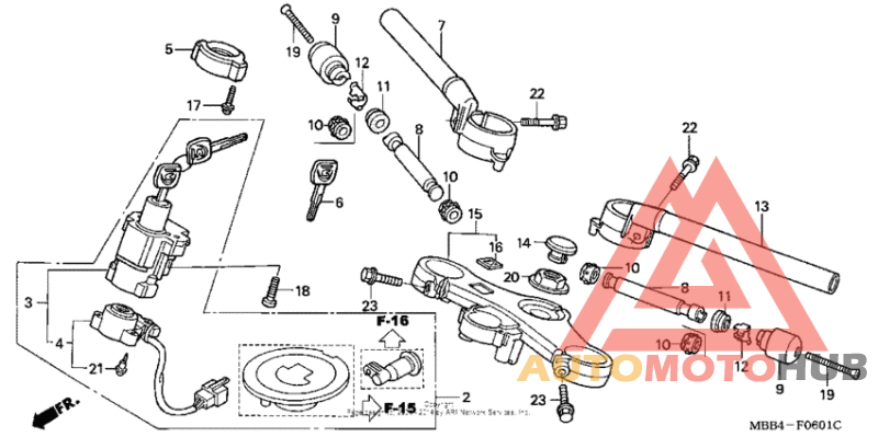 Handlebar + top bridge 01-05
