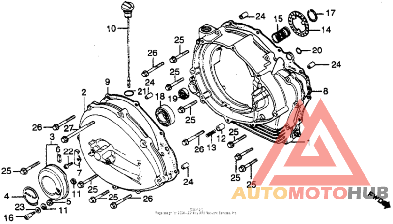Cm450a right crankcase cover