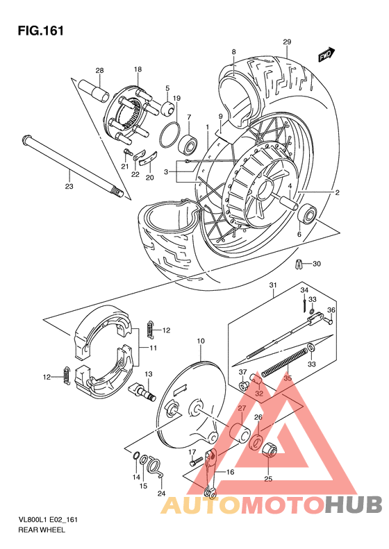Rear wheel complete assy