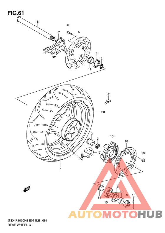 Rear wheel complete assy