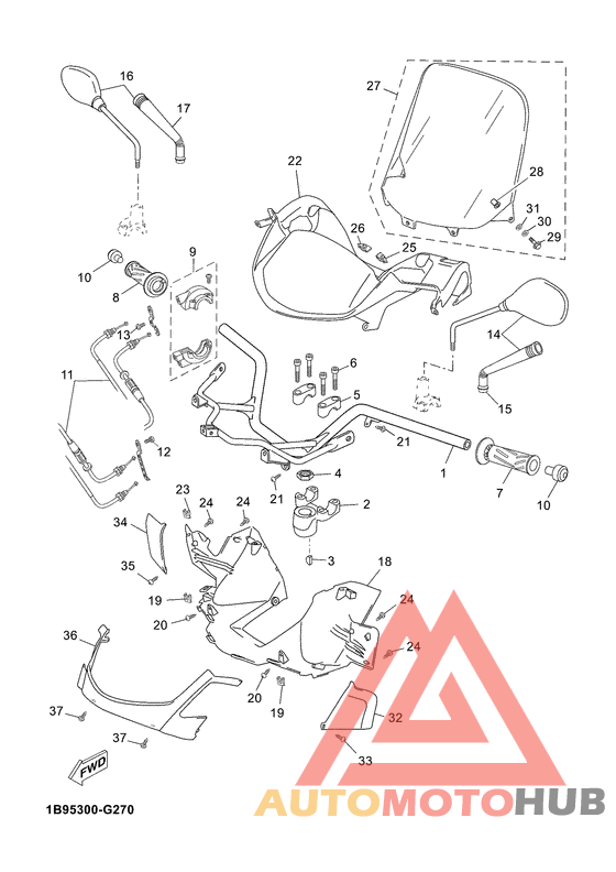 Steering handle & cable