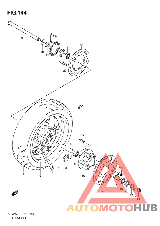 Rear wheel complete assy