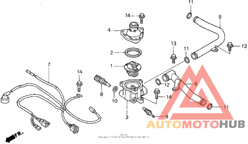 Water pipe + thermostat