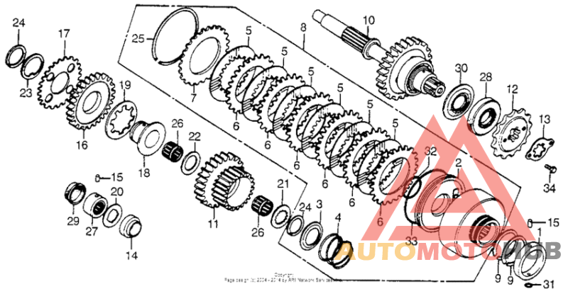 Top clutch + countershaft