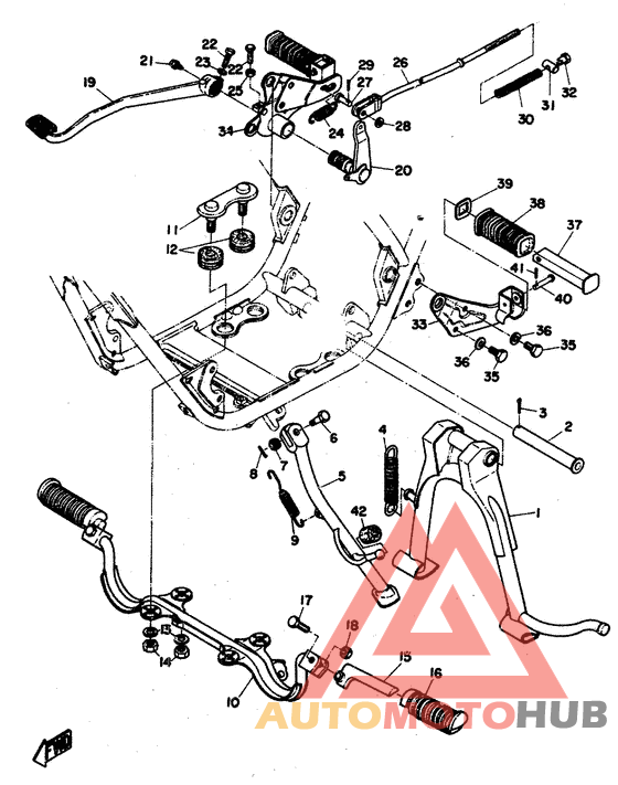 Stand.footrest, brake pedal
