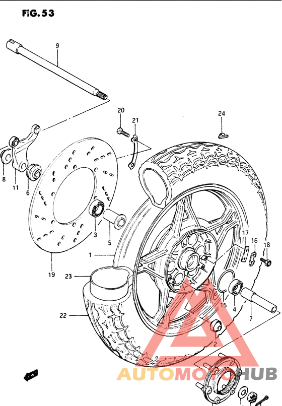 Rear wheel complete assy