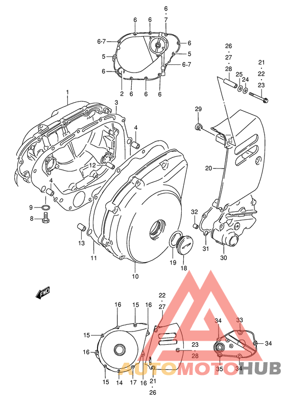 Crankcase cover ass`y  (v