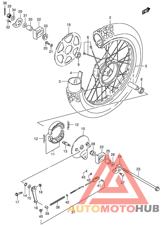 Rear wheel complete assy