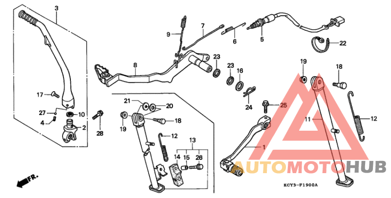 Pedal/kick starter arm