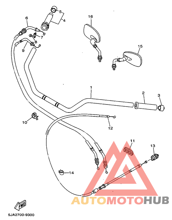Steering handle. cable
