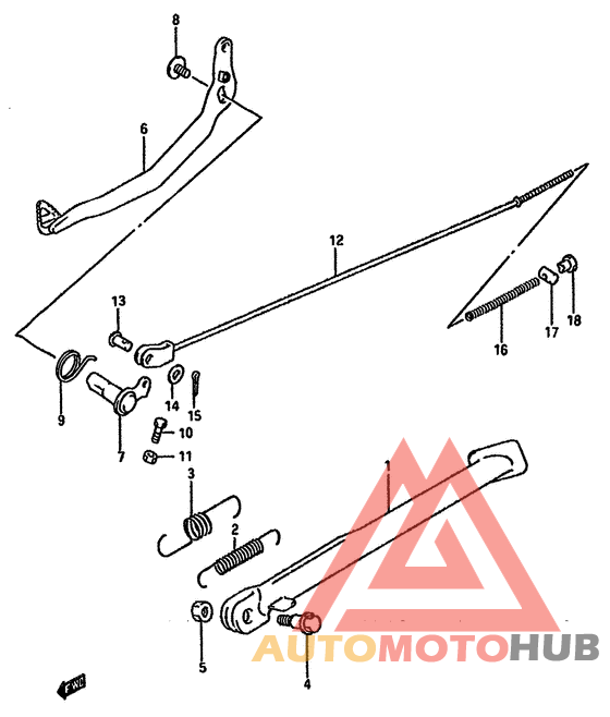 Stand-rear brake