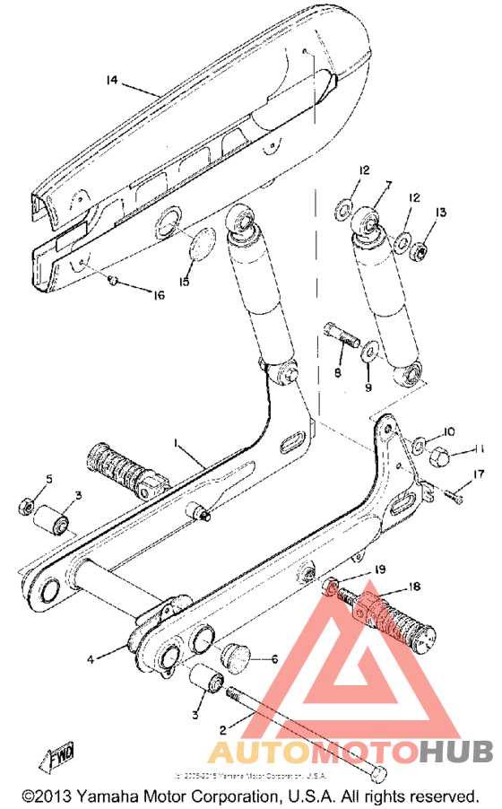 Rear arm rear cushion chain case