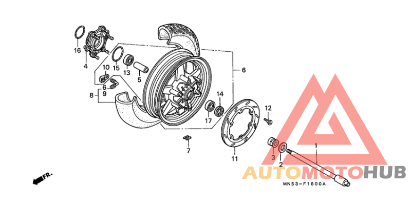Rear wheel complete assy
