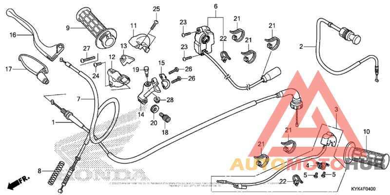 Handle Lever + Switch + Cable