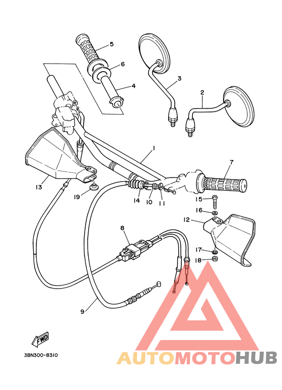 Steering handle. cable