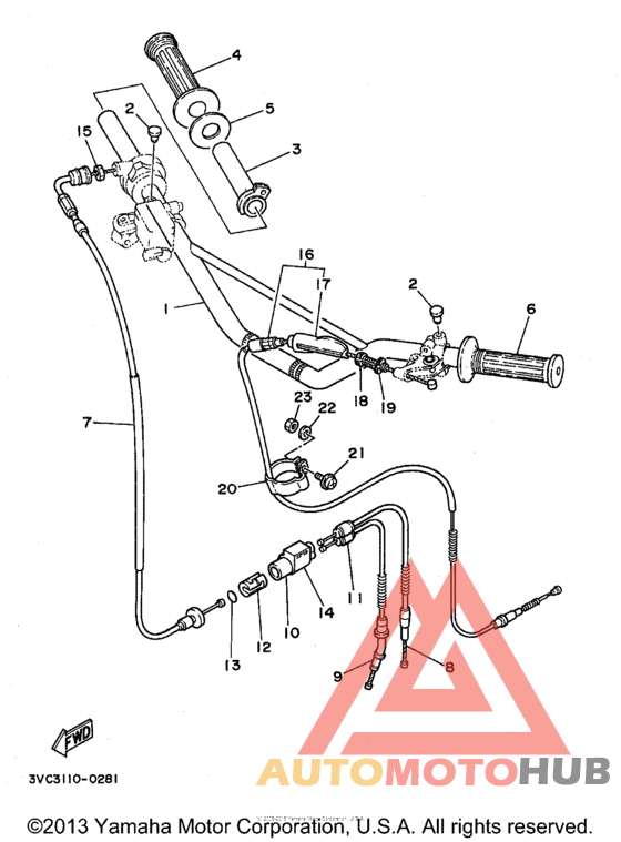 Steering handle - cable