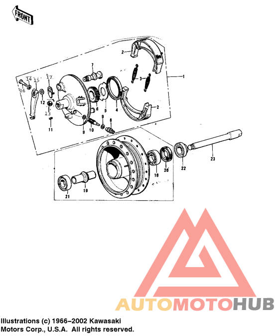 Front hub/brake