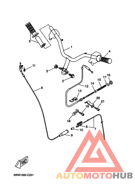 Steering handle & cable