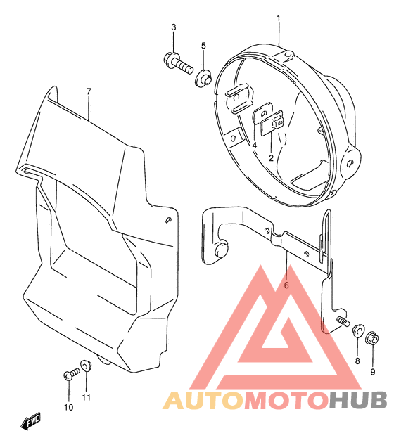 Headlamp cover  front fender
