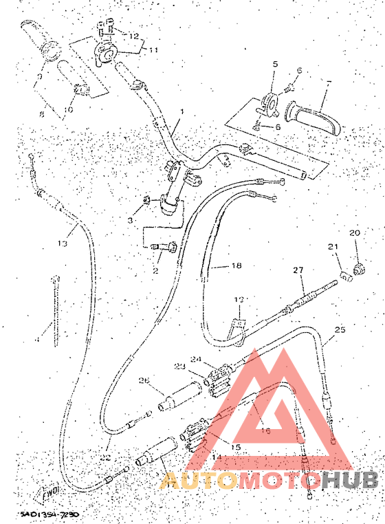 Steering handle. cable