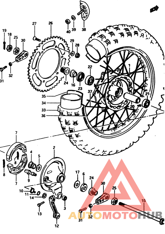 Rear wheel complete assy