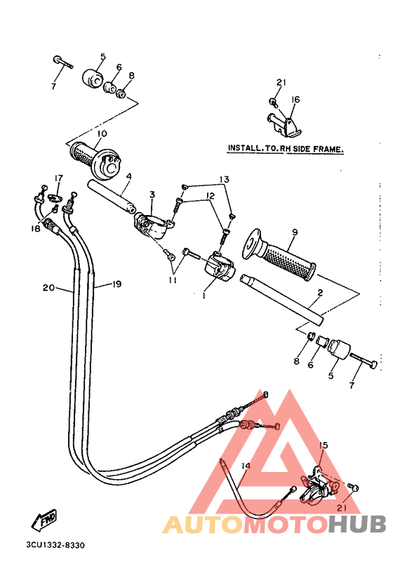 Steering handle. cable