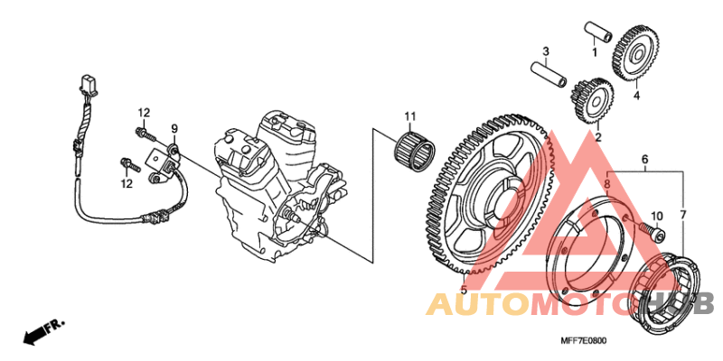 Pulse generator/ starting clutch