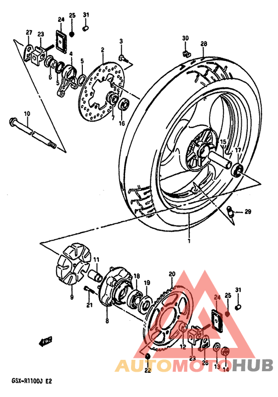 Rear wheel complete assy