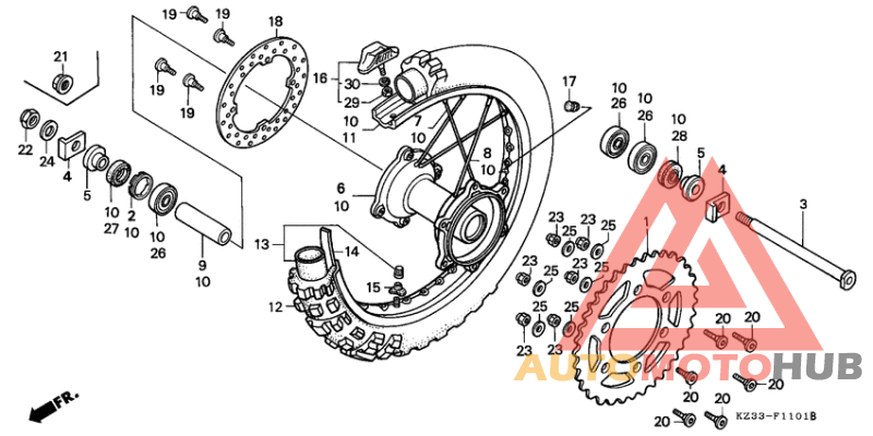 Rear wheel complete assy