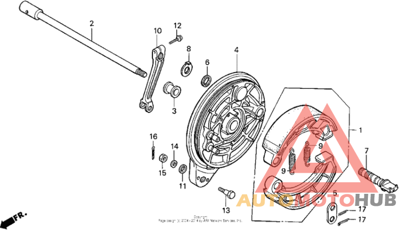 Vt1100c rear brake panel