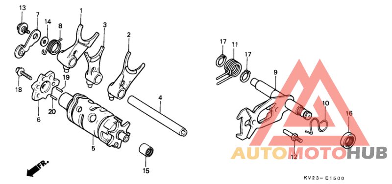 Shift drum/shift fork