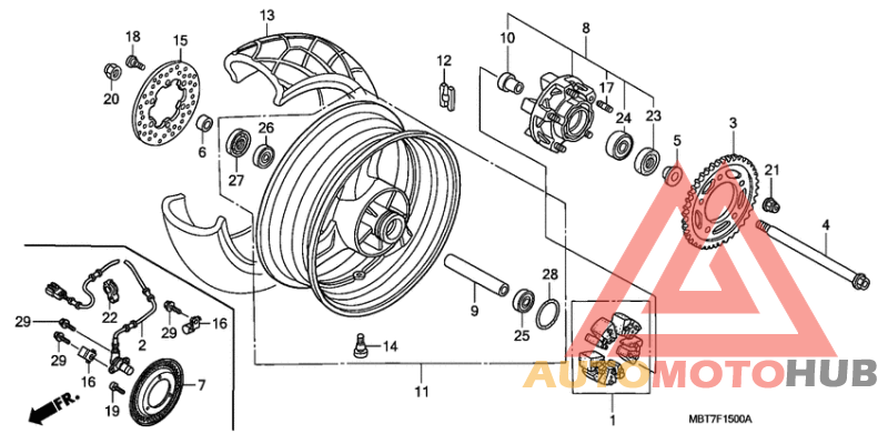 Rear wheel complete assy
