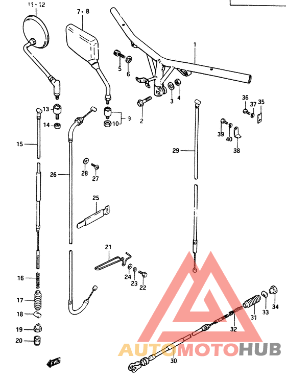 Handle bar - control cable