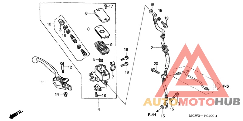 Fr. brake master cylinder