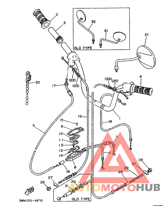 Steering handle. cable