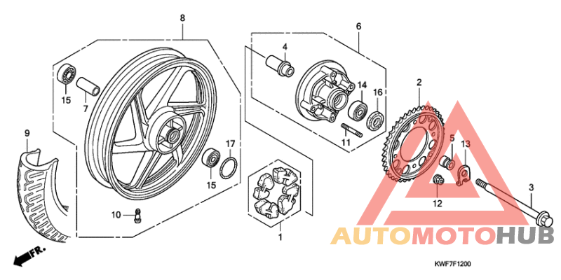 Rear wheel complete assy