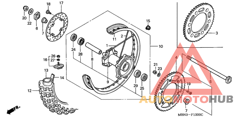 Rear wheel complete assy