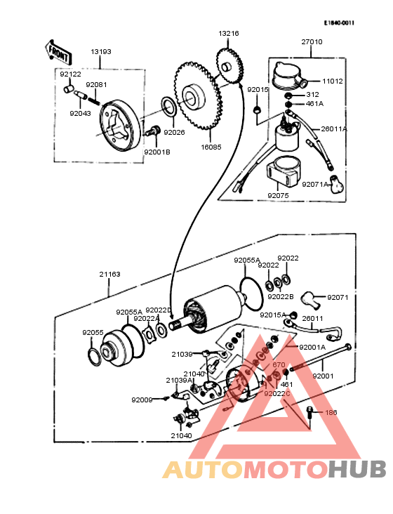 Starter motor/starter clutch